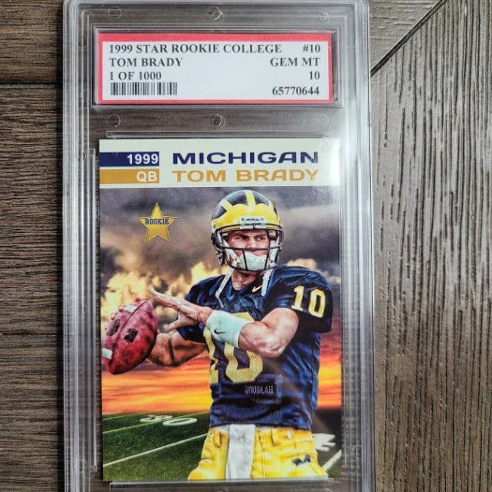 Graded Tom Brady 1999 custom football card